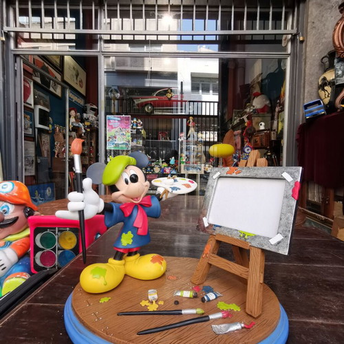 Μεγάλο άγαλμα ρητίνης Disney Mickey Mouse ζωγράφος μεταχειρισμένο