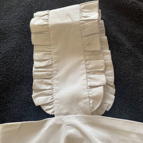 Crop Top gray like new with bow back and ruffle straps