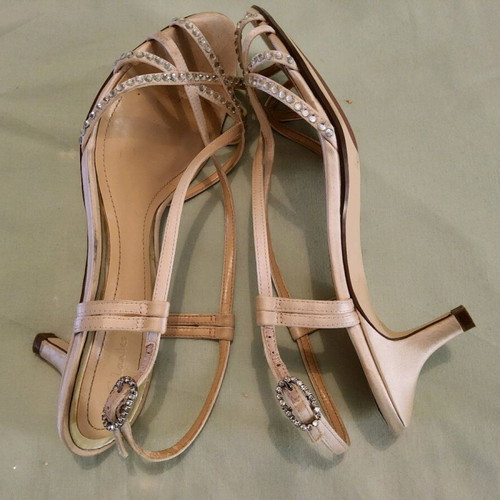 Clarks sandals size 37 used, beige-pink with stones, kitten heel