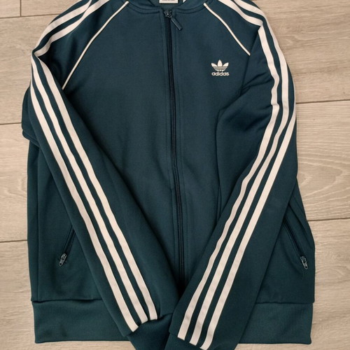 Adidas vintage jacket used, limited edition, white and blue, size S