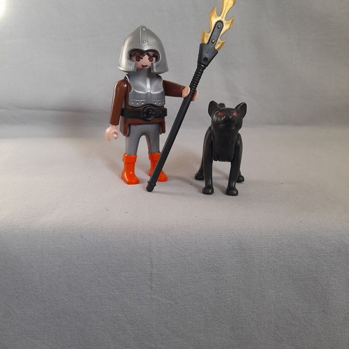 Playmobil knight with wolf used set