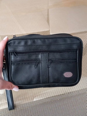 Men's multi-compartment wrist bag new, black