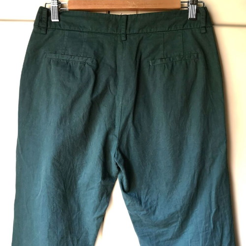 Lussile office pants, green gabardine fabric