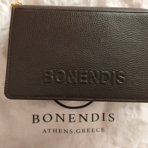 Bonendis leather shoulder bag, dark brown