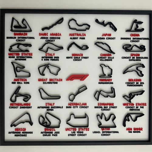 Formula 1 3D board new with tracks and locations