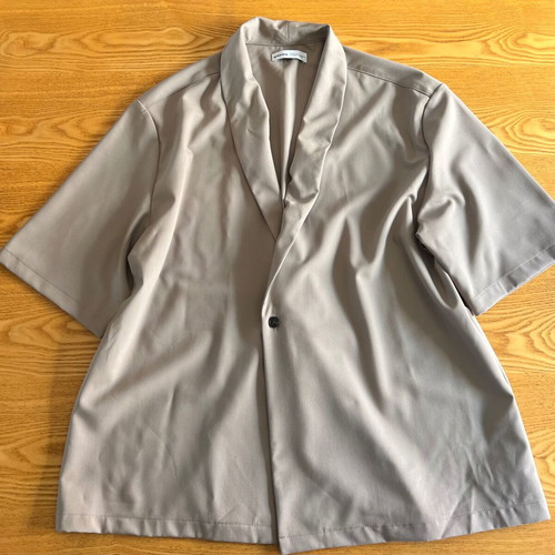 Bershka men's short sleeve shirt jacket XL, beige