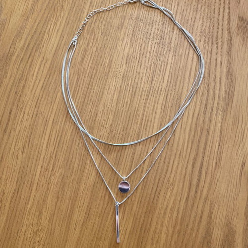 Triple silver necklace