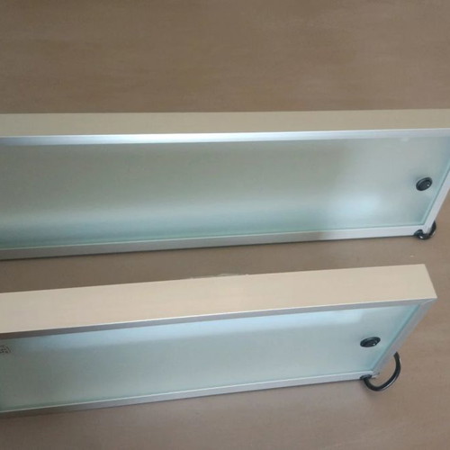 Aluminum and Glass Shelves with Lighting, New, Two Sizes
