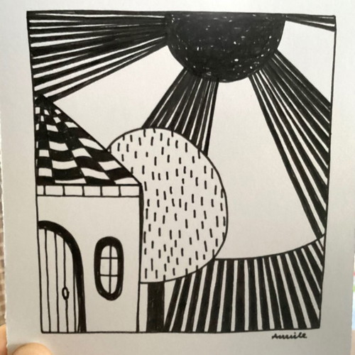 House mini hand-drawn sketch on Bristol 250gr paper new