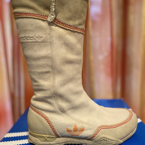 Adidas suede boots like new, women's, beige