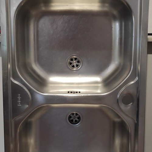 Franke Onx Double Basin Sink used with signs of wear