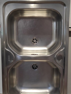 Franke Onx Double Basin Sink used with signs of wear