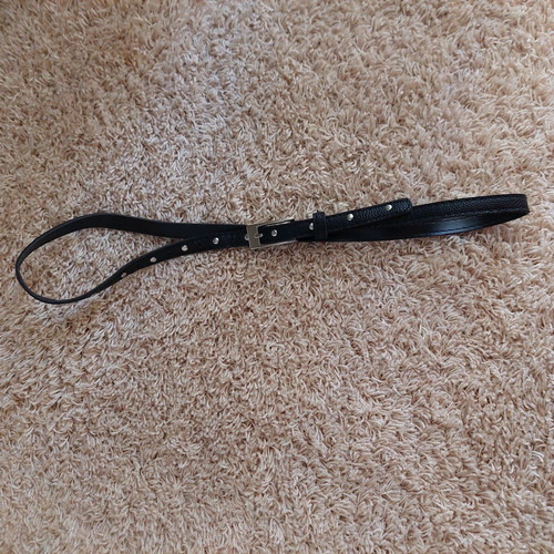Belt thin black adjustable like new with buckle