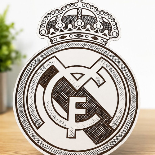 Engraved football items new, chipboard, 30x30 cm