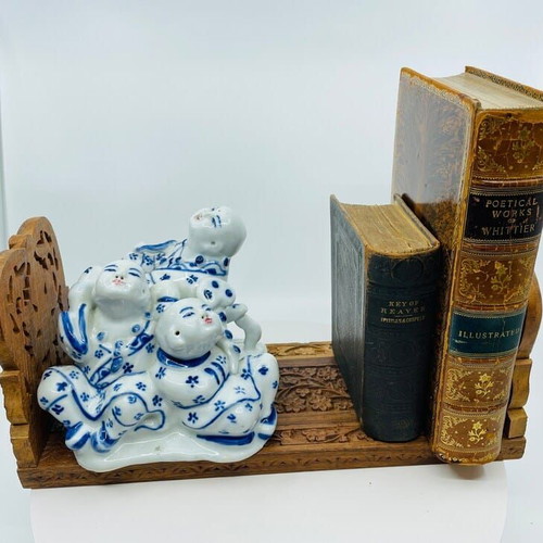 Book stand made of red wood like new, hand-carved