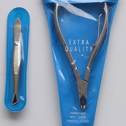 Premax Nail Nipper new, made in Italy with eyebrow tweezers gift