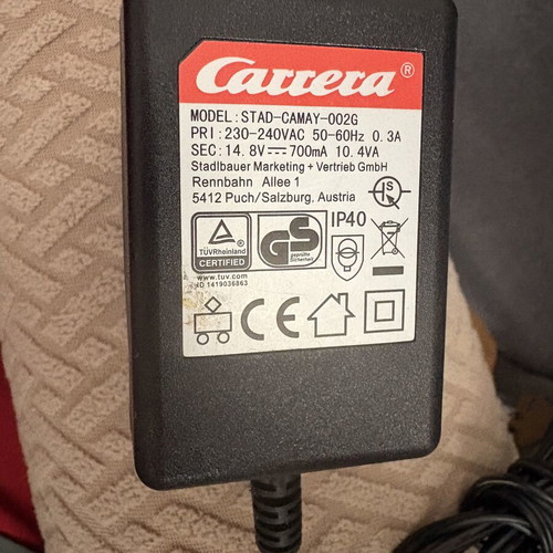 Carrera GO!!! power supply 14.8V 700mA like new