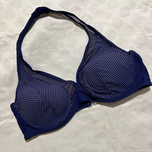 Vintage bikini top size M, like new, blue polka dot