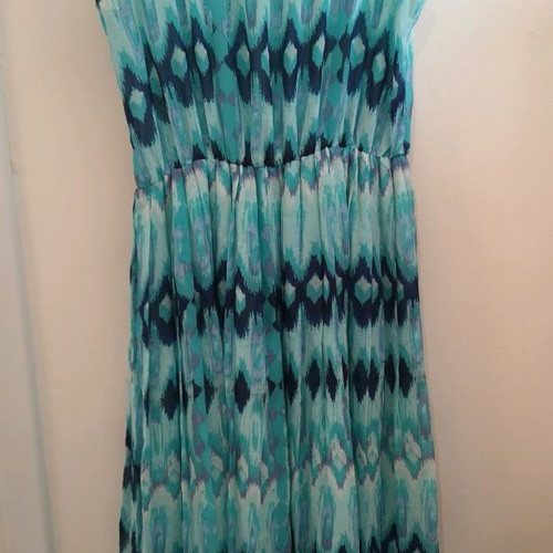 H&M dress used, turquoise, size 34