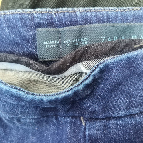 Zara Basic dark blue jeans with buttons used, slim fit