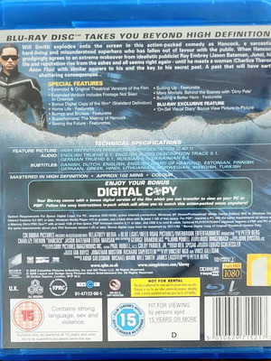 Hancock Blu-ray like new, dubbed