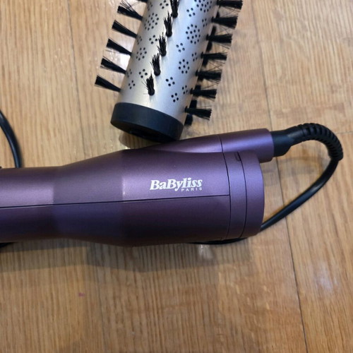 Babyliss Big Hair Dual Ceramic Electric Brush with Air & Rotating Head for Straightening and Curling