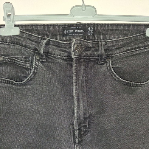 Stradivarius high-waisted black slim fit jeans used, size XL 42 14