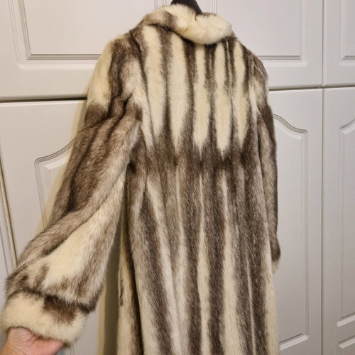 Mink fur coat white-brown used size Medium