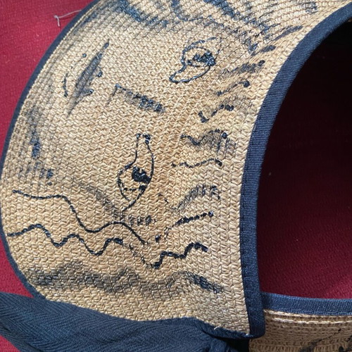 Hand-painted hat new, open top, folds easily
