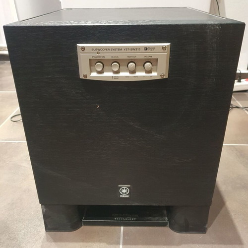 Quad floor speakers set 5 pieces and subwoofer 80w like new, pianoblack
