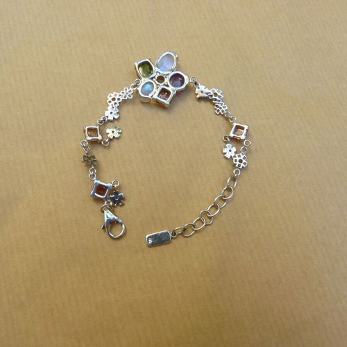 925 Silver Bracelet with Semi-Precious Stones