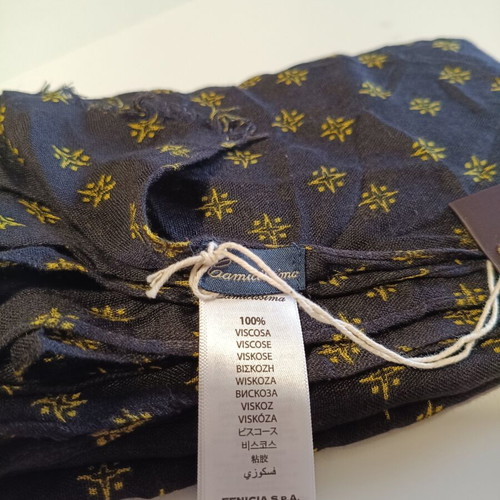 Camicissima women's scarf, dark grey with yellow pattern