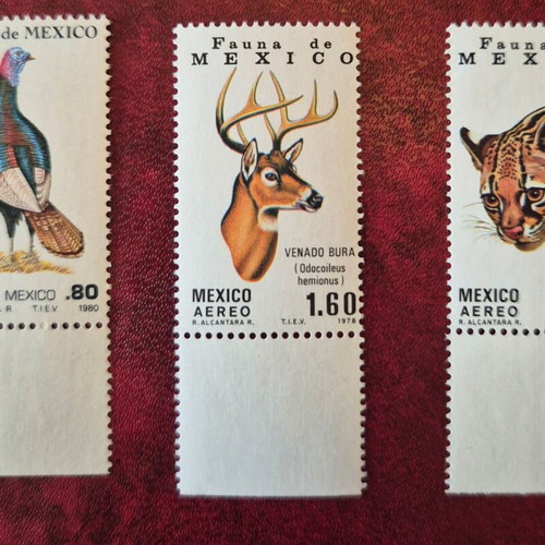 Mexican fauna stamps, set of 3