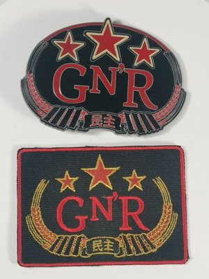 Guns N' Roses belt buckle and embroidered patch like new, Chinese Democracy set