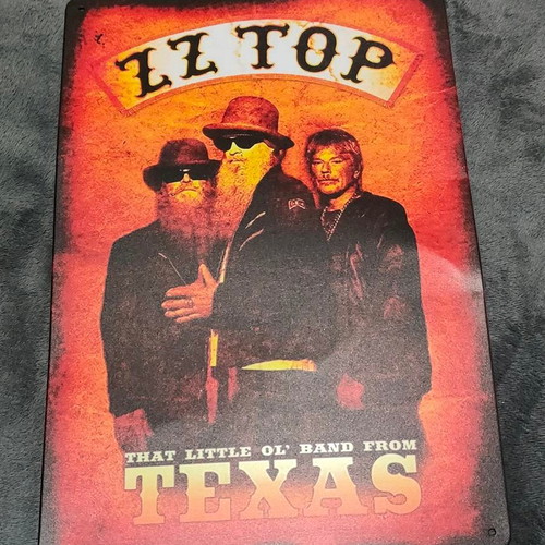 Southern Rock ZZ Top Retro Metal Sign like new