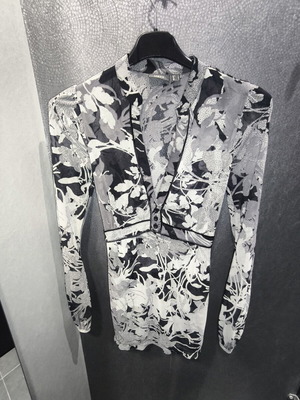 Mexx See-Through Floral Top like new, black and grey