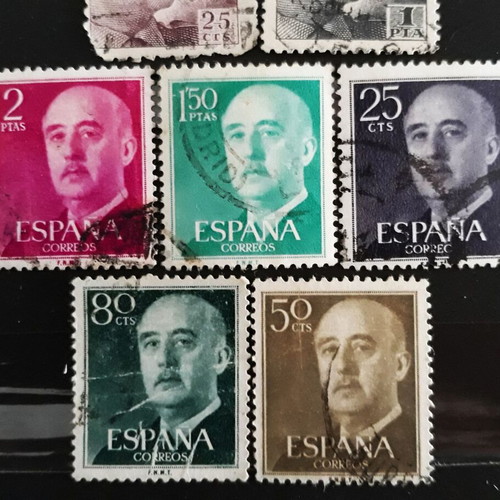 Spain 1939 & 1955 General Franco stamps like new, set of 7