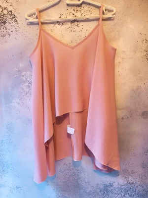 Women's airy asymmetric blouse used, medium, pink Anel