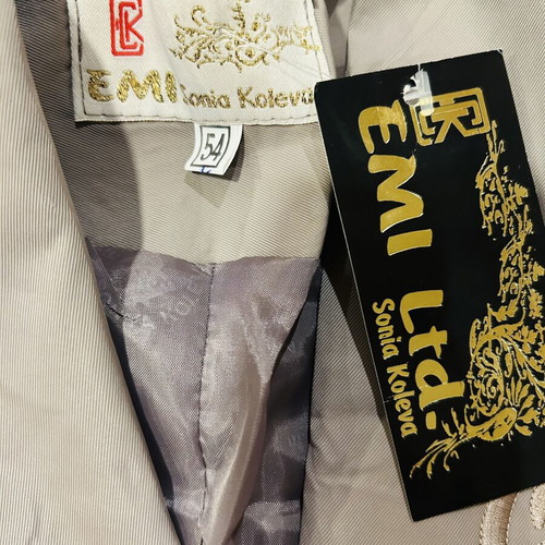 EMI Ltd. Elegant New Women's Coat Sonia Koleva Size 54 Beige