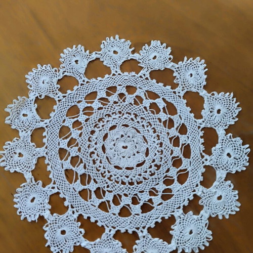 Handmade Traditional Needle Lace White Doily