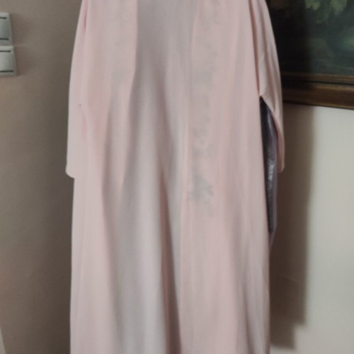 Shein long pink tunic with embroidered flowers like new