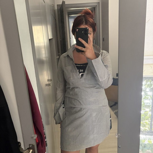 Saint Tropez striped shirt dress size L like new