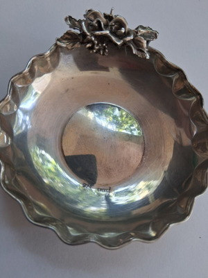 Silver 925 decorative bowl with rose design, vintage, 31g