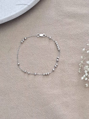 Silver Anklet 925 with 3 mm Beads like new