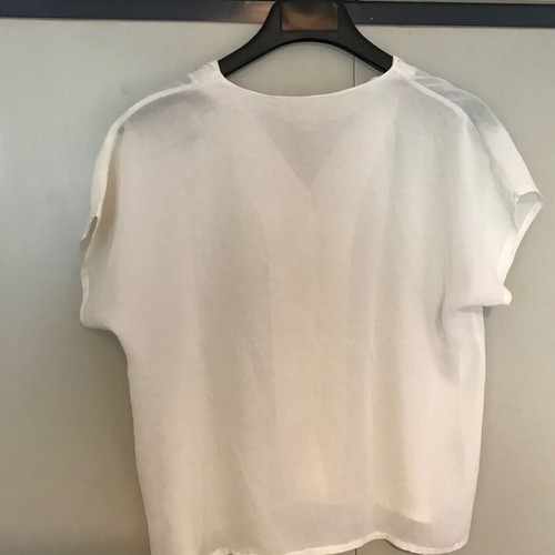Sheer blouse white beige, like new, sizes L/XL