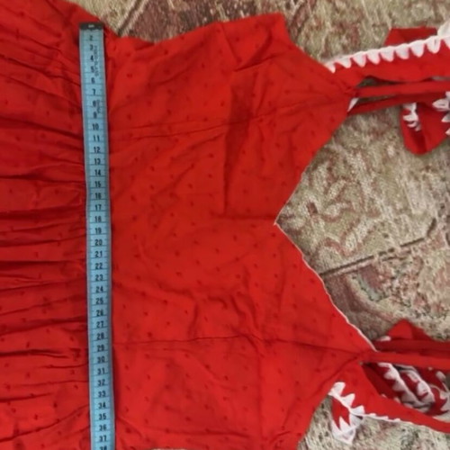 Karavan boho dress 100% cotton like new, medium size, red