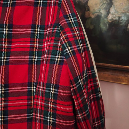 Lorna Bose tartan plaid jacket, red, wool blend