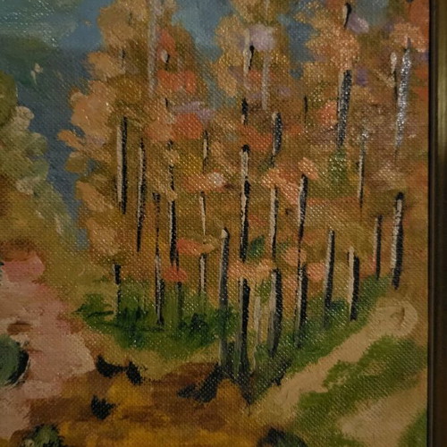 Set of 2 oil paintings by E. Karatsou used, 1992