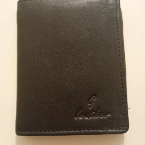 Leather wallet new, men's black