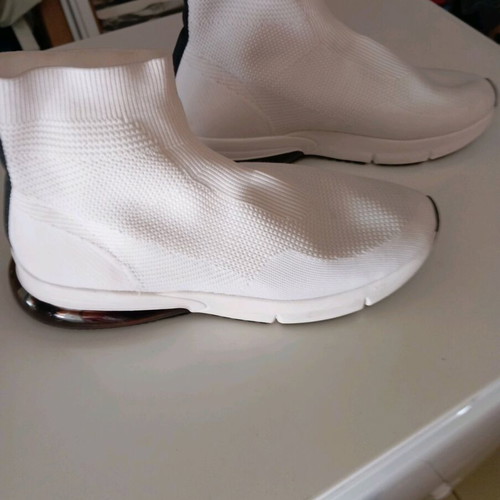 Bershka sock boots No44 like new, white